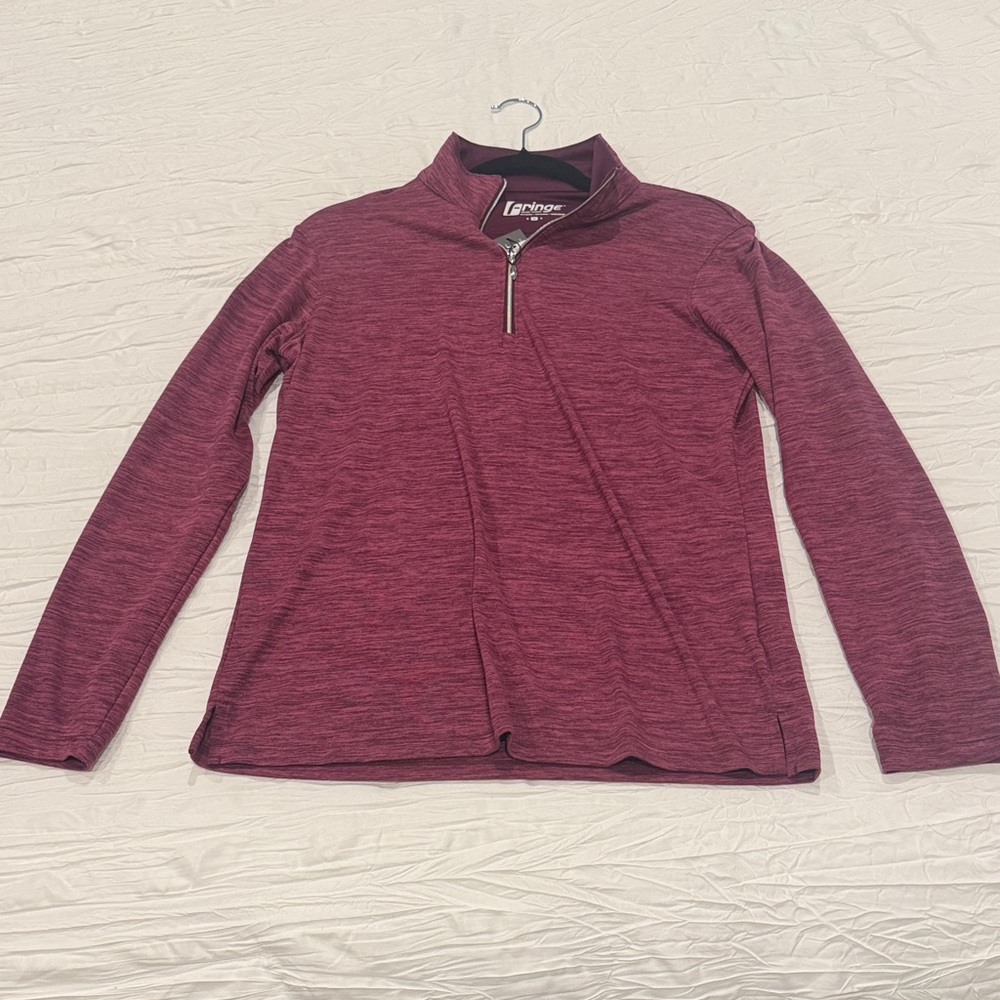 Fringe Studio Burgundy Quarter-Zip Pullover